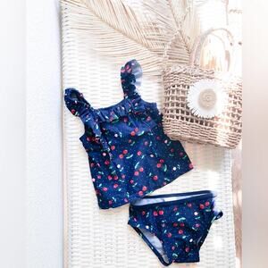 Old Navy cherry retro frill tankini swimsuit 18-24mths